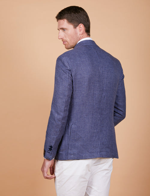 Giacca a quadretti in lino, seta e cotone Vitale Barberis Canonico