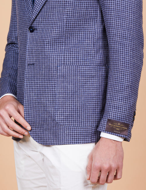 Giacca a quadretti in lino, seta e cotone Vitale Barberis Canonico