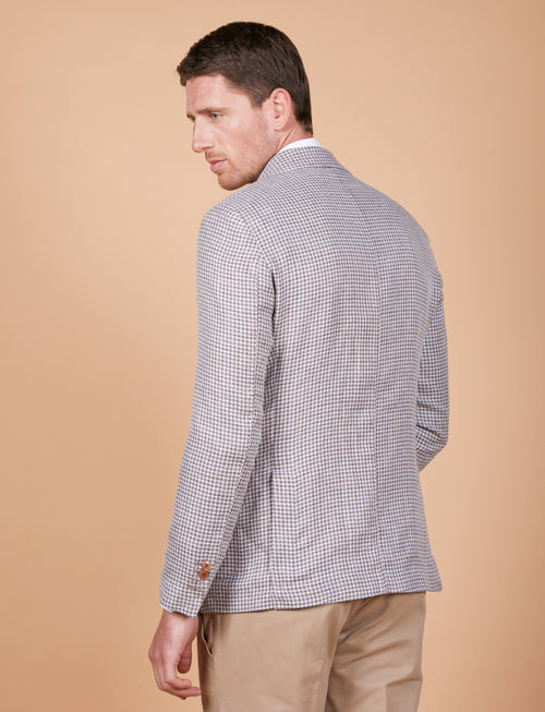 Giacca a quadretti in lino, seta e cotone Vitale Barberis Canonico