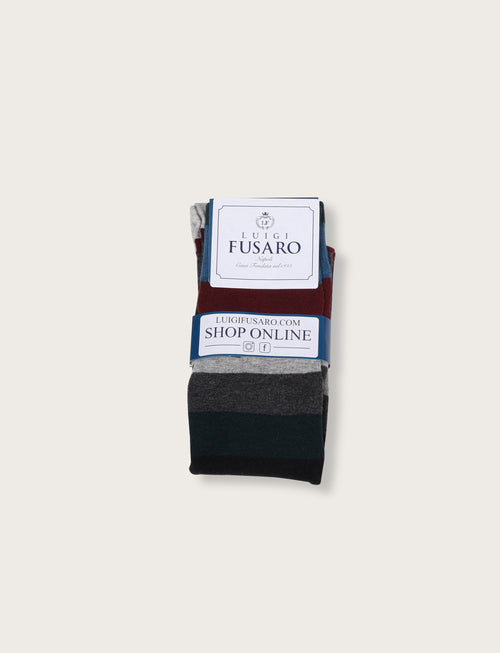 Calzini in cotone a righe larghe |Colore:Grigio