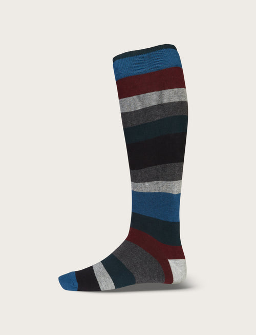 Calzini in cotone a righe larghe |Colore:Grigio