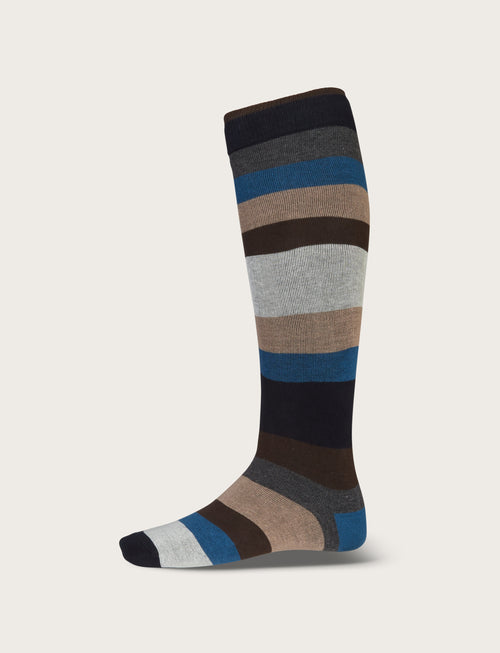 Calzini in cotone a righe larghe |Colore:Beige