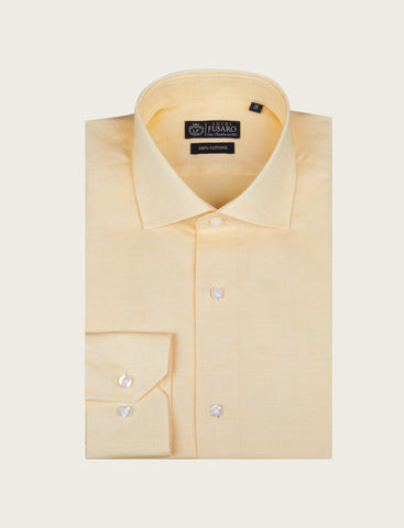 Camicia in cotone microfantasia tono su tono