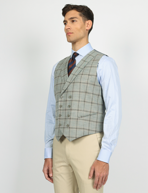 Gilet doppiopetto fantasia check