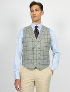 Gilet doppiopetto fantasia check