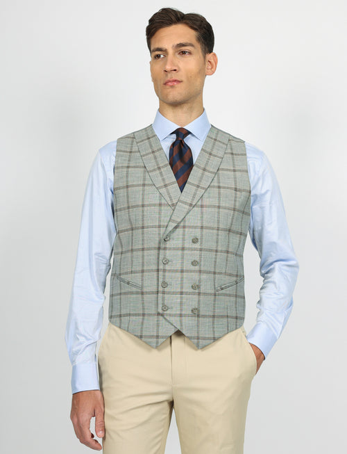 Gilet doppiopetto fantasia check