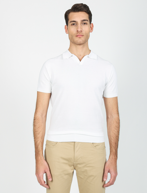 Polo a V in cotone leggero