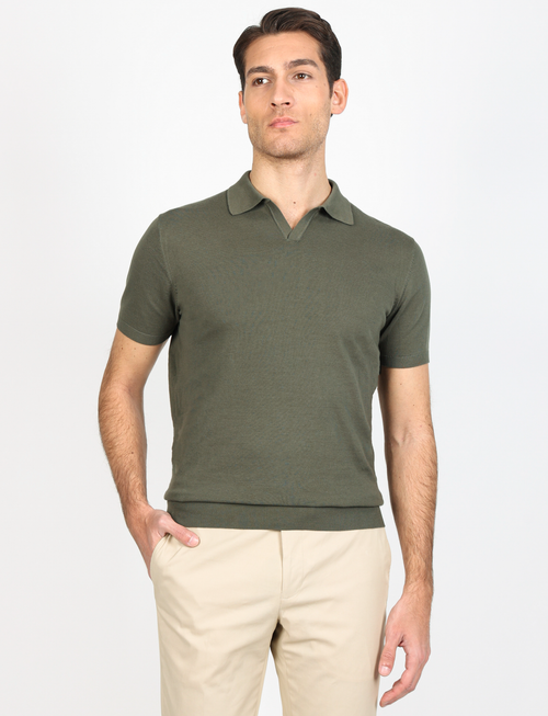 Polo a V in cotone leggero