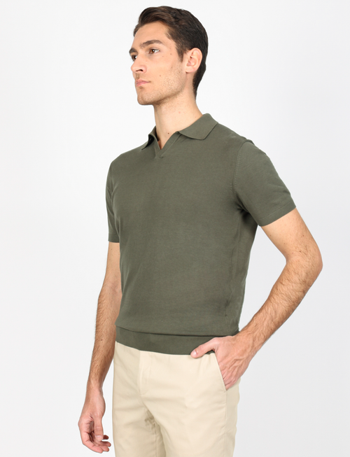 Polo a V in cotone leggero