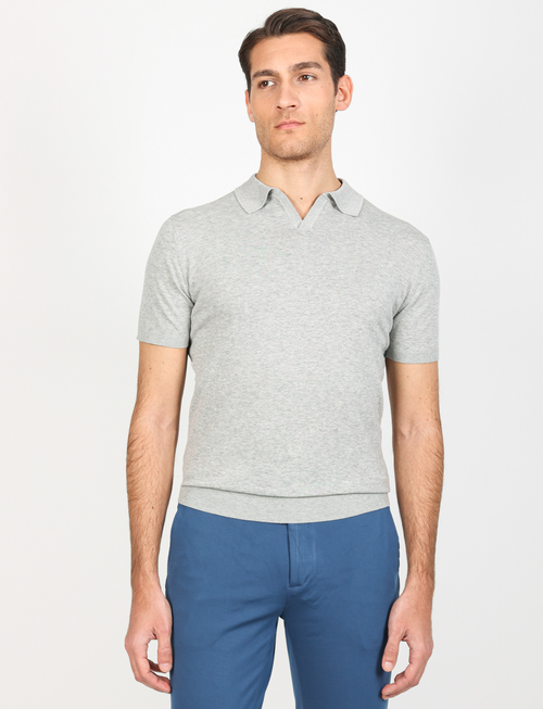 Polo a V in cotone leggero