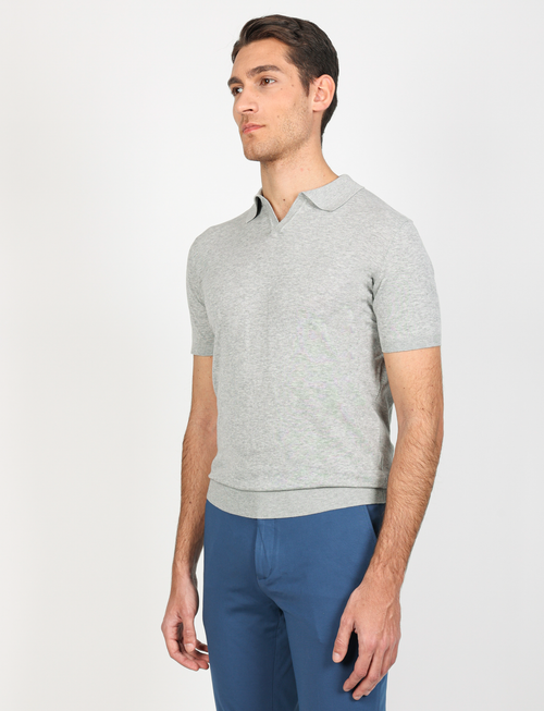 Polo a V in cotone leggero