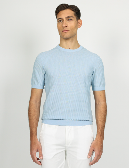 T shirt in cotone tessuto jacquard