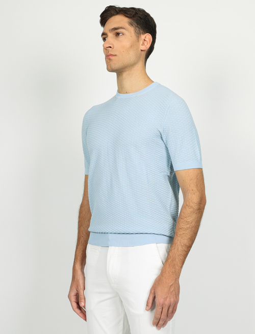 T shirt in cotone tessuto jacquard