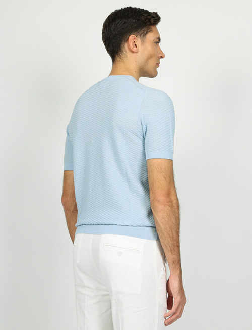 T shirt in cotone tessuto jacquard