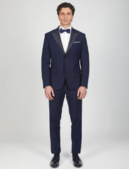 Satin peak lapel tuxedo suit 