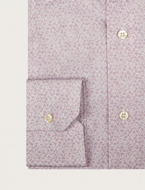 Camicia in cotone stretch a micro fantasia
