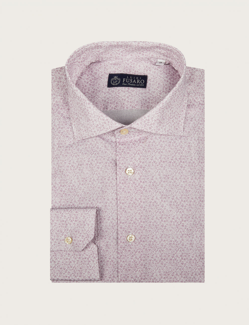Camicia in cotone stretch a micro fantasia
