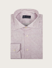 Camicia in cotone stretch a micro fantasia