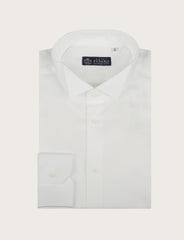 Camicia con colletto diplomatico in cotone operato