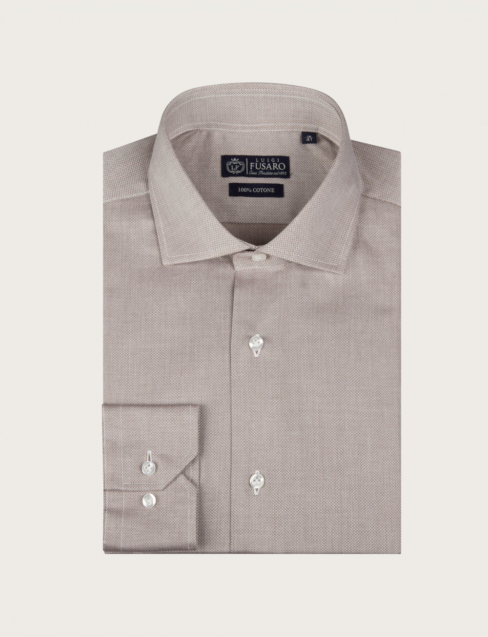 Herringbone pattern cotton shirt 
