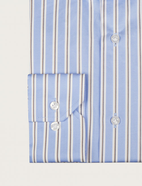 Camicia in cotone a righe bicolore