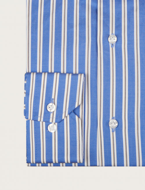 Camicia in cotone a righe bicolore