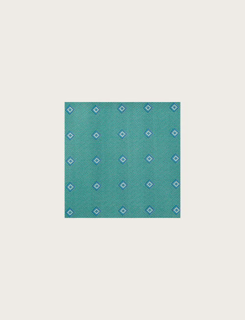 Pochette in seta con pattern geometrico