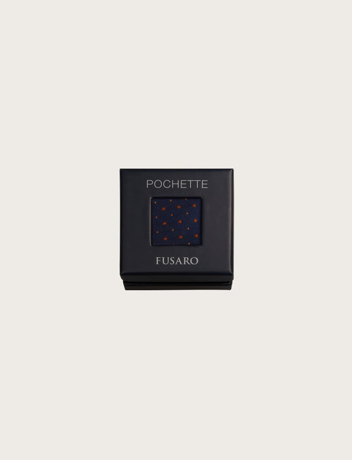 Pochette in seta fantasia pois regolare