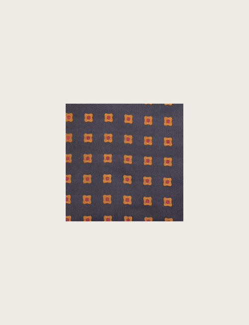 Pochette in seta motivo geometrico a fiore