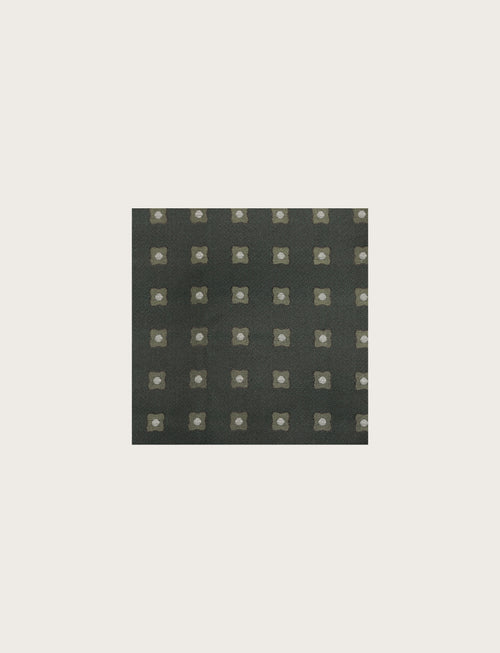 Pochette in seta motivo geometrico a fiore