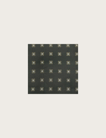 Pochette in seta motivo geometrico a fiore