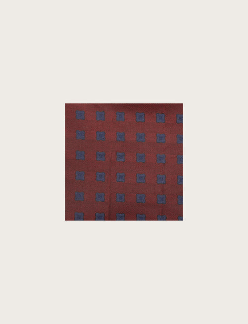 Pochette in seta motivo geometrico a fiore