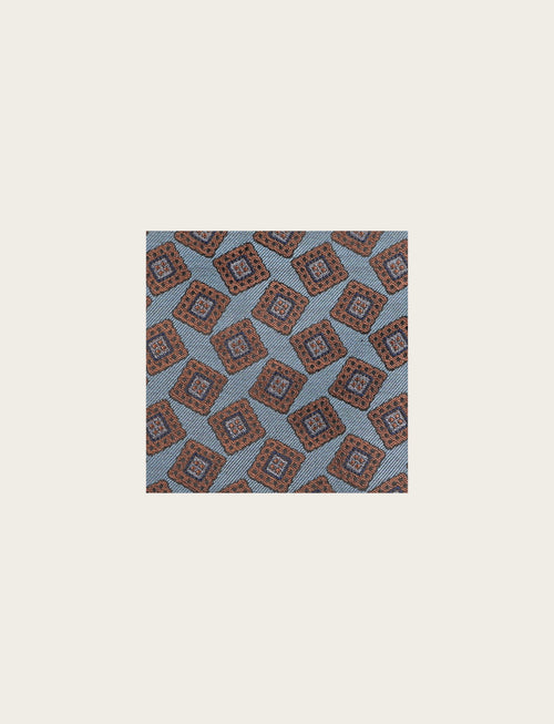 Pochette in seta fantasia geometrica a quadri