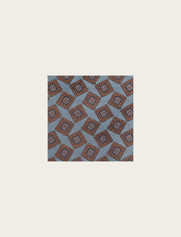 Silk clutch bag with geometric checked pattern 