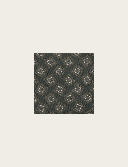 Pochette in seta fantasia geometrica a quadri