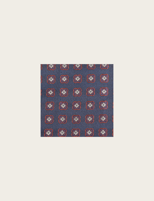 Pochette in seta disegno geometrico floreale