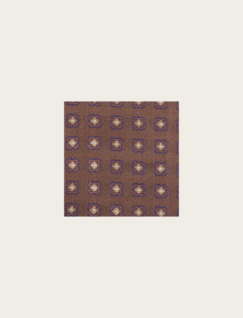 Pochette in seta disegno geometrico floreale