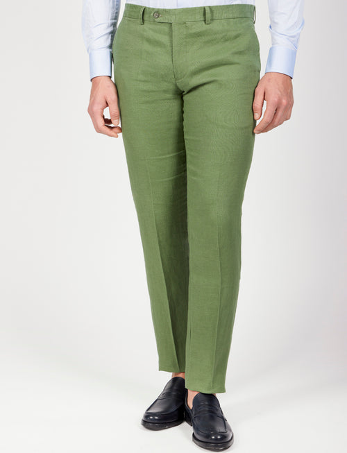 Pantaloni 100% lino naturale |Colore:Salvia