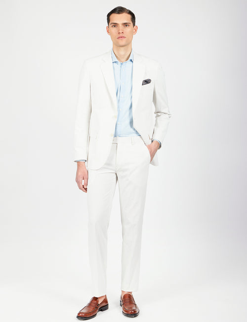 Pantaloni a righe in cotone goffrato
