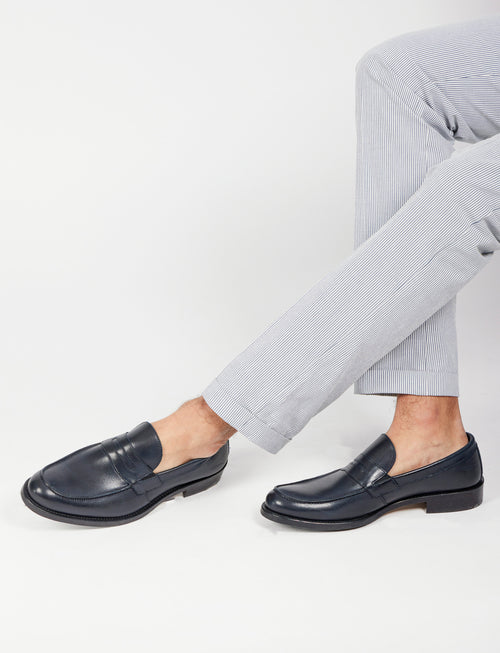 Pantaloni a righe in cotone goffrato