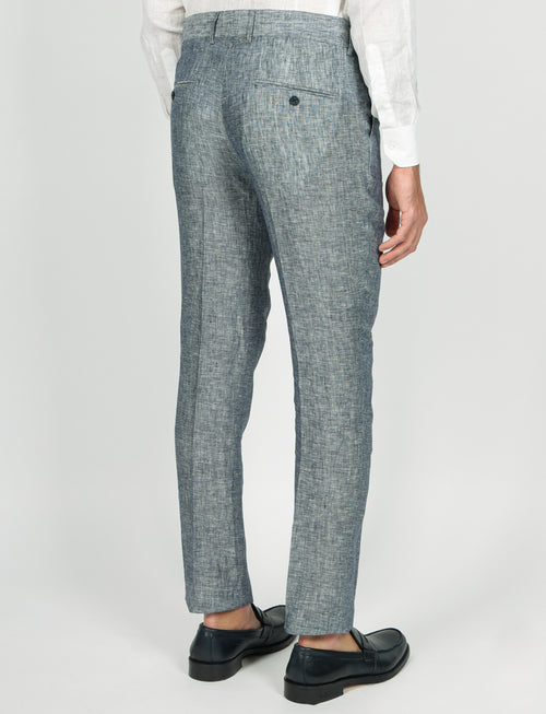 Pantaloni in lino mélange con doppia pence