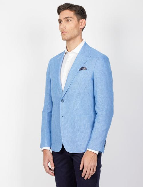 Giacca cotone e lino dobby