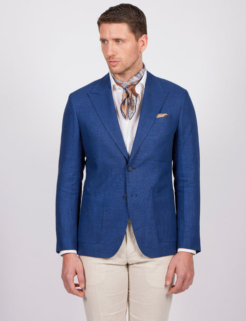 Giacca cotone e lino dobby