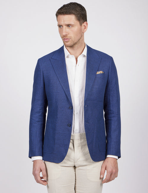 Giacca cotone e lino dobby