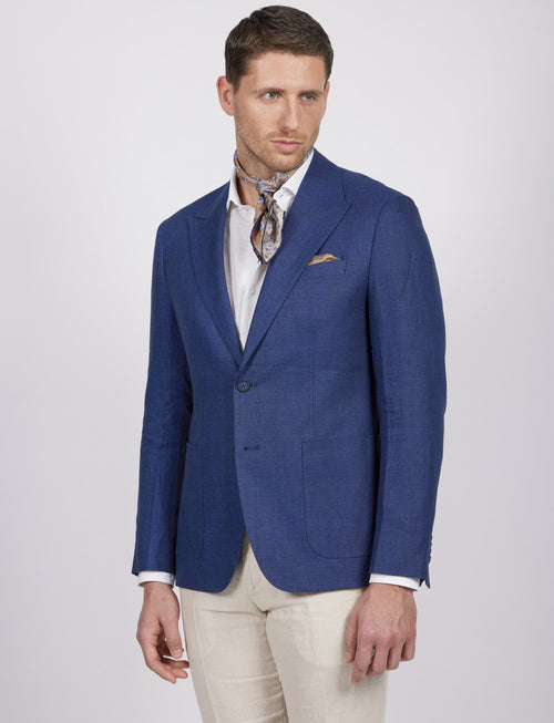 Giacca cotone e lino dobby