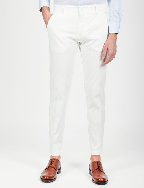 Pantaloni in dobby di cotone