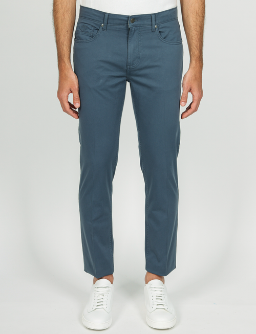 Five-pocket trousers in cotton satin