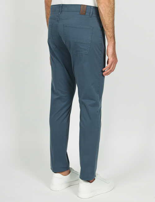 Five-pocket trousers in cotton satin