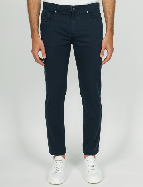 Five-pocket trousers in cotton satin