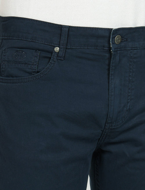 Pantaloni cinque tasche in raso di cotone